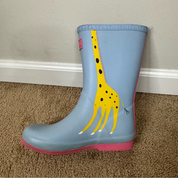 Joules Giraffe Light Blue Rain Boot size US 4 - Picture 7 of 14